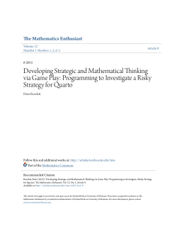 Developing Strategic and Mathematical Thinking via Game Play