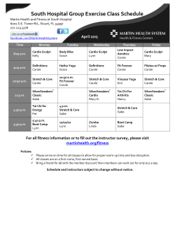 Exercise Class Schedule