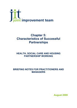 Chapter 5: Characteristics of Successful Partnerships
