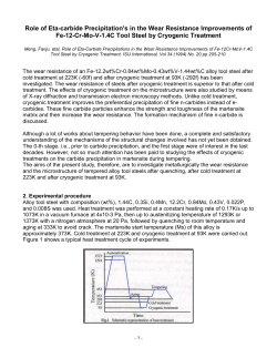 Role of Eta-carbide Precipitation`s in the Wear