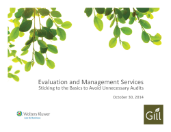 Evaluation and Management Services