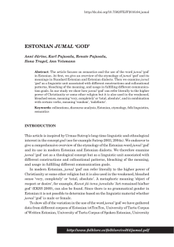 estonian jumal `god`