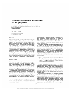 Evaluation of computer architectures via test programs*