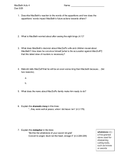 MacBeth Acts 4 Name: Due 3/26 1. Describe MacBeth`s reaction to