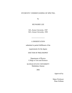 STUDENTS` UNDERSTANDING OF SPECTRA by SEUNGHEE LEE