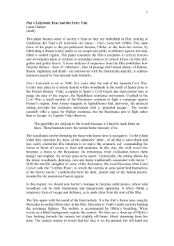 Pan`s Labyrinth, Fear and the Fairy Tale Laura Hubner