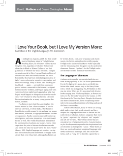 ALAN 36n3 - I Love Your Book, but I Love My Version More