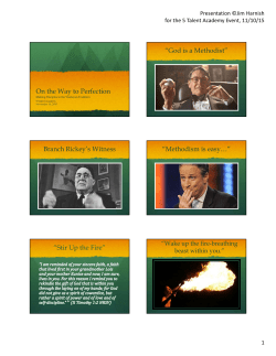 On the Way to Perfection &ldquo;God is a Methodist&rdquo; Branch Rickey`s