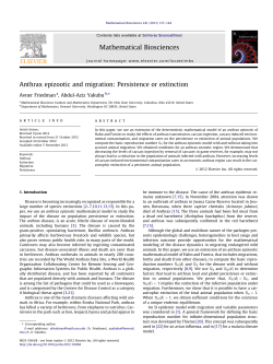 Anthrax epizootic and migration: Persistence or extinction