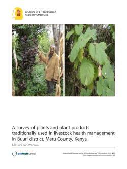 A survey of plants and plant products traditionally used in livestock