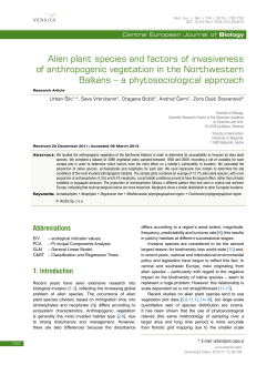 Alien plant species and factors of invasiveness of anthropogenic