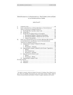 The Codification of Rape as an International Crime India Powell
