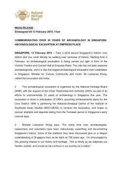 Embargoed till 13 February 2015, 11am COMMEMORATING OVER