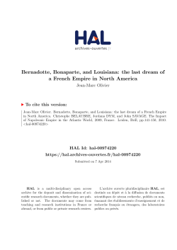 Bernadotte, Bonaparte, and Louisiana: the last dream of a