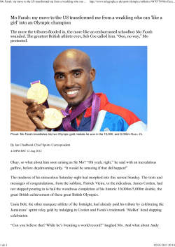 Mo Farah: my move to the US transformed me from a weakling who