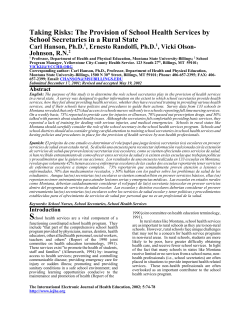 The School Secretary as a Part of the School Health Services Team