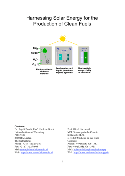 Harnessing Solar Energy for the Production of Clean Fuels