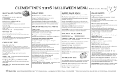 Halloween Menu 2016