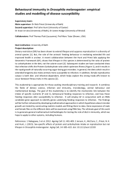 Behavioural immunity in Drosophila melanogaster: empirical studies