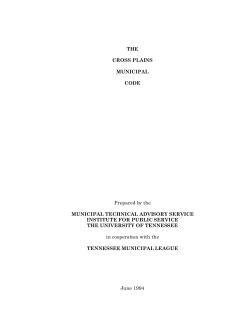 THE CROSS PLAINS MUNICIPAL CODE