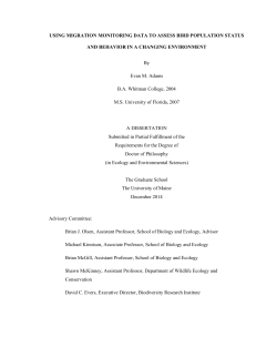 USING MIGRATION MONITORING DATA TO ASSESS BIRD