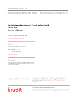 The Only Canadians: Canada`s French and the British