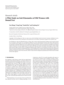 A Pilot Study on Gait Kinematics of Old Women with Bound Feet