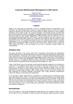 Customer Relationships Management in AEC Sector