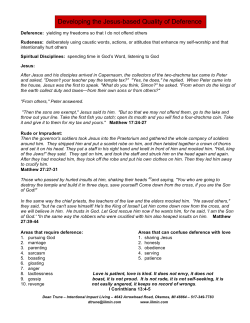 Developing the Jesus-based Quality of Deference