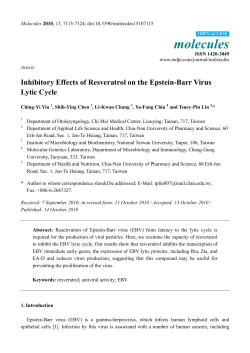 Inhibitory Effects of Resveratrol on the Epstein