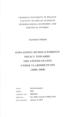 explaining russia`s foreign policy towards the united states under