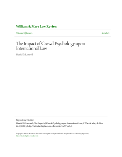 The Impact of Crowd Psychology upon International Law