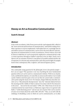 Dewey on Art as Evocative Communication - Purdue e-Pubs