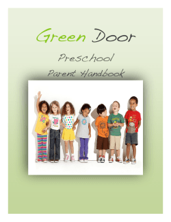 Preschool Parent Handbook
