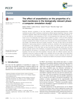 The effect of anaesthetics on the properties of a lipid membrane in