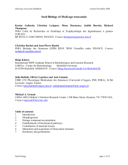 Seed Biology of Medicago truncatula