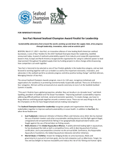 Sea Pact Named Seafood Champion Award Finalist for Leadership
