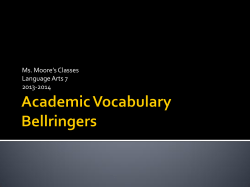 Academic Vocabulary Bellringers2014.2015