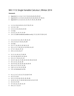 Homework: &bull; Appendix A 1, 2, 4, 6, 7, 9, 17, 19, 23, 26, 44, 45, 49, 52