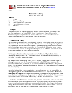Substantive - Middle States Commission on Higher Education