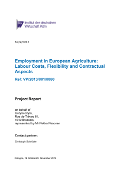Employment in European Agriculture: Labour Costs - Copa