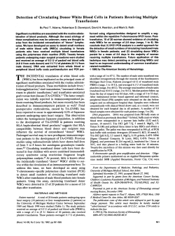 Detection of Circulating Donor White Blood Cells in