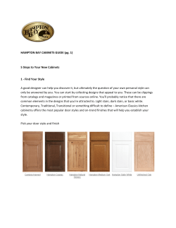 HAMPTON BAY CABINETS GUIDE (pg. 1) 5 Steps to Your New