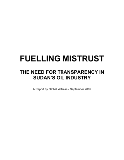 Fuelling Mistrust: The Need For Transparency in Sudan`s Oil Industry