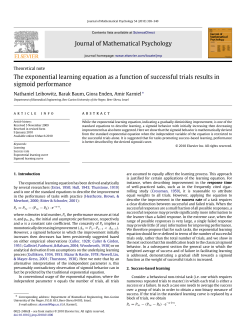 The exponential learning equation as a function of successful trials