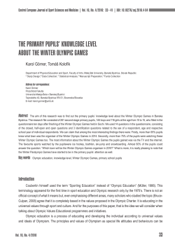 the primary pupils` knowledge level about the winter olympic