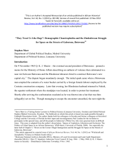 &ldquo;They Treat Us Like Dogs&rdquo;: Demographic Claustrophobia and the