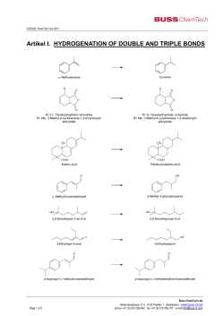 Hydrogenation of double and triple bonds