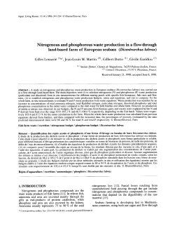 Nitrogenous and phosphorous waste production - Archimer