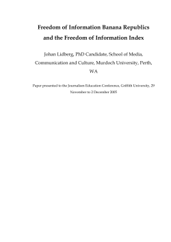 Freedom of Information Banana Republics and the Freedom